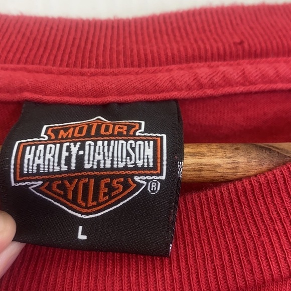 Harley Davidson - Vintage Gator Harley Davidson Leesburg Fl Red Shirt Size Large - Picture 7 of 11